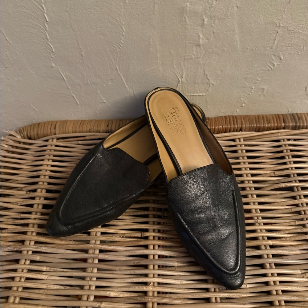 Franco Sarto Black Leather Loafers